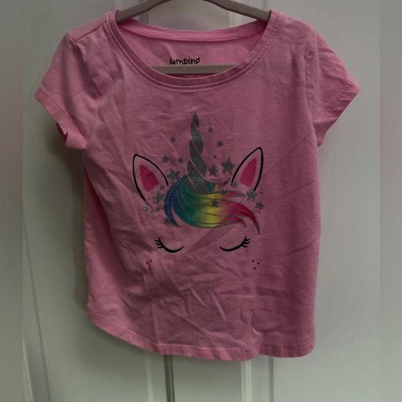 Jumping Beans 3T Pink Unicorn Girls Short Sleeve Top Blouse - Picture 1 of 5